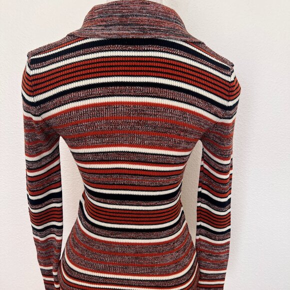 70's Pullover Sweater - Collared - Exclusive Imports - Striped - Size Small - Picture 4 of 10